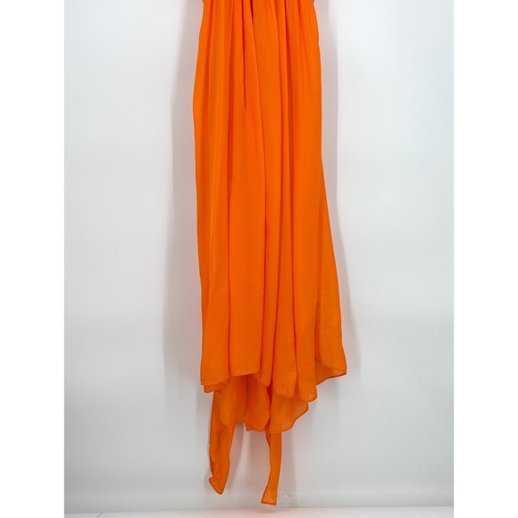 Cult Gaia Sloane Orange Halter Maxi‎ Dress Sz Large Open Back Resort Beach - Picture 8 of 13
